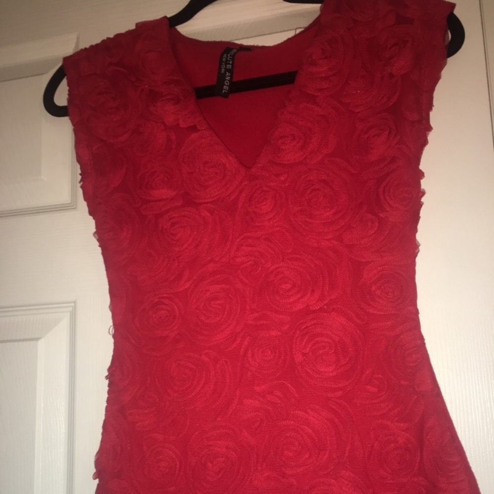 Absolute Angel Red Floral Tank Top